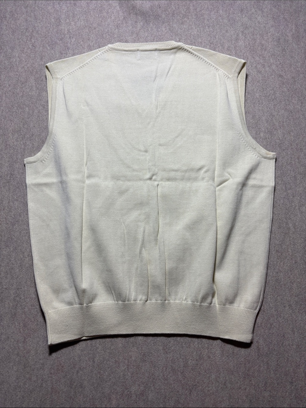 Descente international collection Men's Cream100% Cotton sweater vest SizeXL(10) - Picture 7 of 7